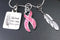 Pink Ribbon Necklace  - Kind Heart, Fierce Mind, Brave Spirit - Rock Your Cause Jewelry