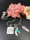 Teal & White Ribbon Necklace - Kind Heart, Fierce Mind, Brave Spirit / Feather Necklace - Rock Your Cause Jewelry