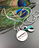 Pick Ribbon / She Persisted Necklace / Fighting Cancer, Chronic Illness, Invisible Illness, Rare Disease, Cancer Survivor Spoonie