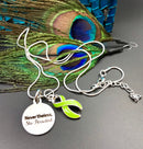 Lime Green Ribbon Necklace - Nevertheless, She Persisted - Rock Your Cause Jewelry