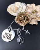 Black Ribbon Let Go, Let God Encouragement Necklace - Rock Your Cause Jewelry