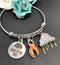 Orange Ribbon Dance in Rain Charm Bracelet or Necklace - Rock Your Cause Jewelry