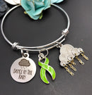 Lime Green Ribbon Bracelet or Necklace - Dance in the Rain - Rock Your Cause Jewelry