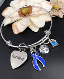 Periwinkle Ribbon Survivor Charm Bracelet - Rock Your Cause Jewelry
