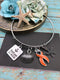 Orange Ribbon Charm Bracelet or Necklace - Refuse to Sink - Rock Your Cause Jewelry
