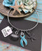 Light Blue Ribbon Jewelry - Refuse to Sink Necklace OR Bracelet - Rock Your Cause Jewelry