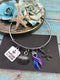 Blue & Purple Ribbon Charm Bracelet or Necklace - Refuse to Sink - Rock Your Cause Jewelry