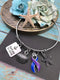 Blue & Purple Ribbon Charm Bracelet or Necklace - Refuse to Sink - Rock Your Cause Jewelry