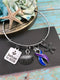 Blue & Purple Ribbon Charm Bracelet or Necklace - Refuse to Sink - Rock Your Cause Jewelry