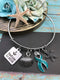 Teal Ribbon Refuse to Sink Charm Bracelet or Necklace - Rock Your Cause Jewelry