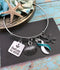 Teal & White Ribbon Jewelry - Refuse to Sink Encouragement Necklace or Bracelet - Rock Your Cause Jewelry