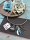 Teal & White Ribbon Jewelry - Refuse to Sink Encouragement Necklace or Bracelet - Rock Your Cause Jewelry