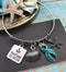 Teal Ribbon Refuse to Sink Charm Bracelet or Necklace - Rock Your Cause Jewelry