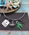 Green Ribbon Charm Bracelet or Necklace - Refuse to Sink - Rock Your Cause Jewelry