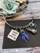 Periwinkle Ribbon Bracelet - Never Ever Give Up - Rock Your Cause Jewelry