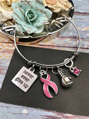 Pink Ribbon Never Ever Give Up Charm Bracelet - Rock Your Cause Jewelry