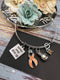 Peach Ribbon Never Ever Give Up Charm Bracelet - Rock Your Cause Jewelry