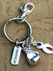 White Ribbon Keychain - Boxing Glove / Warrior Encouragement Gift - Rock Your Cause Jewelry
