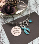 Light Blue Ribbon Bracelet - Let Your Be Faith Be Bigger than Your Fear - Rock Your Cause Jewelry
