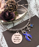 Periwinkle Ribbon Bracelet - Let Your Faith Be Bigger Than Your Fear - Rock Your Cause Jewelry