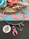 Pink Ribbon Charm Bracelet - Hope Anchors the Soul - Rock Your Cause Jewelry