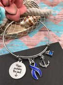 Periwinkle Ribbon - Hope Anchors the Soul Charm Bracelet - Rock Your Cause Jewelry