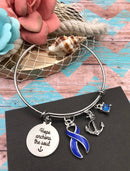Periwinkle Ribbon - Hope Anchors the Soul Charm Bracelet - Rock Your Cause Jewelry