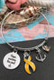 Gold Ribbon Bracelet - Hope Anchors the Soul - Rock Your Cause Jewelry