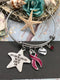 Burgundy Ribbon Charm Bracelet - You Can't Stop the Waves but You Can Learn To Surf - Rock Your Cause Jewelry