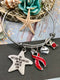 Red Ribbon Charm Bracelet - You Can't Stop Waves But You Can Learn To Surf - Rock Your Cause Jewelry