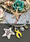 Yellow Ribbon Charm Bracelet - You Can't Stop the Waves, But You Can Learn to Surf - Rock Your Cause Jewelry