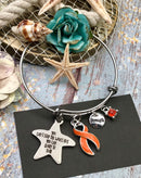 Orange Ribbon Bracelet - You Can't Stop the Waves, But You Can Learn Surf - Rock Your Cause Jewelry