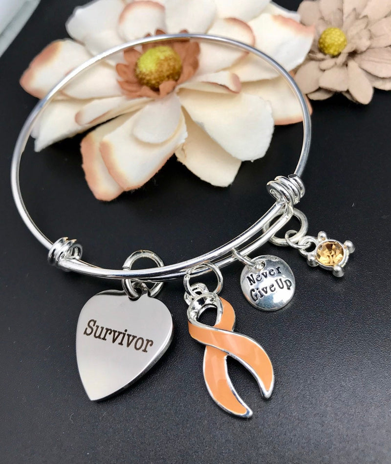 Peach Ribbon Survivor Bracelet - Rock Your Cause Jewelry