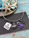 Purple Ribbon Charm Bracelet or Necklace - Refuse To Sink - Rock Your Cause Jewelry