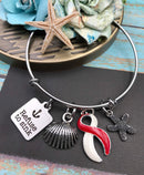 Red & White Ribbon Refuse to Sink Bracelet or Necklace - Rock Your Cause Jewelry