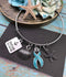 Light Blue Ribbon Jewelry - Refuse to Sink Necklace OR Bracelet - Rock Your Cause Jewelry