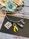 Yellow Ribbon Charm Bracelet - Never Ever Give Up - Rock Your Cause Jewelry