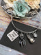 Black Ribbon Never Ever Give Up Charm Bracelet - Rock Your Cause Jewelry