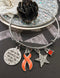 Orange Ribbon Charm Bracelet - Only in Darkness Can You See the Stars - Rock Your Cause Jewelry