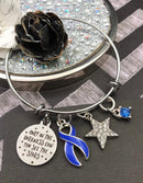 Periwinkle Ribbon Charm Bracelet - Only in Darkness can you See Stars - Rock Your Cause Jewelry