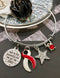 Red & White Ribbon Bracelet - Only in Darkness Can You See Stars - Rock Your Cause Jewelry