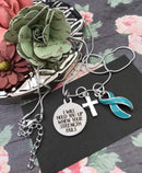 Light Blue Ribbon Necklace - I Will Hold You Up When Your Strength Fails - Rock Your Cause Jewelry