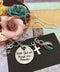 Pink & Teal (Previvor) Ribbon Necklace - With God All Things Are Possible - Rock Your Cause Jewelry