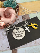 Yellow Ribbon Necklace - With God All Things Are Possible - Rock Your Cause Jewelry