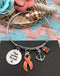 Orange Ribbon Charm Bracelet - Hope Anchors the Soul - Rock Your Cause Jewelry