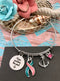 Pink & Teal (Previvor) Ribbon - Hope Anchors the Soul Charm Bracelet - Rock Your Cause Jewelry