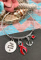 Red Ribbon Charm Bracelet - Hope Anchors the Soul - Rock Your Cause Jewelry
