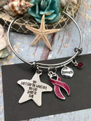 Burgundy Ribbon Charm Bracelet - You Can't Stop the Waves but You Can Learn To Surf - Rock Your Cause Jewelry