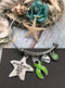 Lime Green Ribbon Necklace - You Can't Stop the Waves But You Can Learn To Surf - Rock Your Cause Jewelry