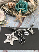 Black Ribbon Charm Braclet - You Can't Stop the Waves, But You Can Learn to Surf - Rock Your Cause Jewelry